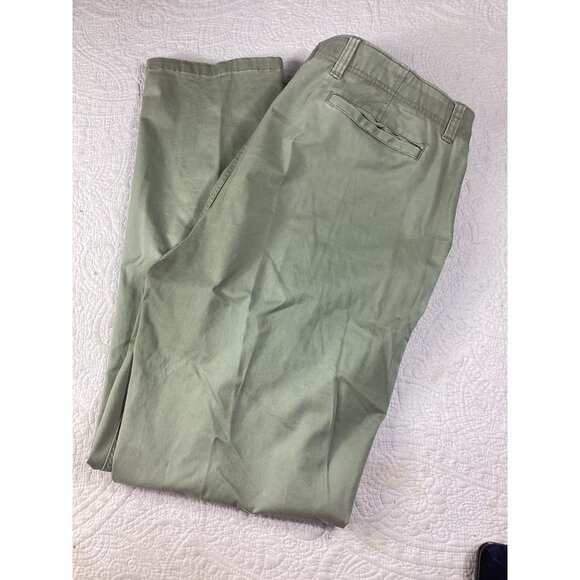 Mens Dip Olive Green Casual Chino Pants 42x32 Cotton* - Picture 1 of 7